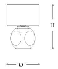 Dimensiones de la Lámpara de Mesa Cloe Opera Italamp